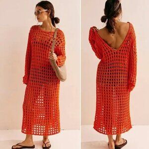 Free people crochet beach cover up